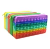 Push Bubble Rainbow Handbag Purse Children Adult Dimple Toy Pressure Relief Board Controller Pen Cosmetic bag Toys Creativity Popper Bags