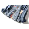 Höst denimjacka Kvinnor Harajuku Vintage Loose Casual Basic Coat Långärmad jeans 210531