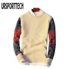 Autumn Casual Men's Sweater O-Neck Striped Slim Fit Knitted Mens Sweaters Pullovers Knitt Elastic Pullover Men Pull Homme 211102