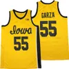 NCAA College Basketball Iowa Hawkeyes 55 Luka Garza Jersey Men Pure Cotton Breathable Team Color Navy Blue White Yellow Sale