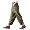 Vintage zomer casual broek vrouwen nieuwe harembroek gedrukt elastische taille brede been broek vrouwelijke losse broek plus size Q0801