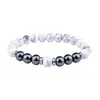 Bracelets en pierre naturelle pour hommes et femmes, brins faits à la main, breloques perlées, fête, Club, anniversaire, bijoux de Yoga plaqués argent, 8mm