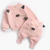 Autunno Inverno Ragazzo Cartone animato Abbigliamento carino Pullover Felpa Top + Pant Set di vestiti Vestito per bambina da bambino 210309