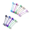 Acryl Tonging Ring Stud Multi Color Assortiment Flexibele 14G Tong Barbells Oor Cartilage Ringen Body Piercing Jewlery