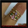 4 st/set Crystal Zircon Gold Ring Set 2019 Vintage Bohemian Women Engagement Party Ring Set Jewelry T095 Coikg 43SXL