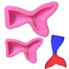 Moule queue de sirène en Silicone pour baptême, Fondant, Cupcake, décoration de gâteau, outils de cuisson, savon fait à la main, queue de fourchette de poisson, nouveau