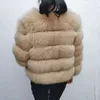 Real Fur Coat 100% Natural Winter Damska Kurtka Ciepła Wysoka Jakość Kamizelka Darmowa Moda Luksusowy 211101