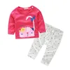 Klädsuppsättningar 2021 Kartongbjörn Baby Boy Girl Clothes Set Sweatshirt T-shirt Byxor Legging Outfit för Born Spädbarn