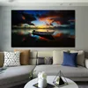 Bateau bateau sur la mer toile peinture paysage photos paysage affiches et impressions mur Art pour salon moderne décor à la maison