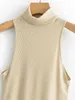 여성 터틀넥 칼라 슬리밍 Bodysuit 셔츠 여성 Chic 민소매 샴 블라우스 레트로 Playsuits Femininas Blusas DS3116 210603