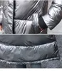 여성 X-LONG 오버 사이즈 블루 다운 재킷 두꺼운 캐주얼 모피 EPAULET 2022 겨울 암컷 다운 코트 후드 단단한 피오미니 도나