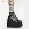 Design de marca preto estilo gótico espesso primavera outono inverno sapatos mulheres moda punk rua cosplay botas mais tamanho 50 211104