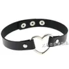 Handgjorda faux läder hjärta choker halsband kvinnor goth chocker rock uttalande halsband punk smycken j0312