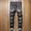 Herren Jeans Herrenbekleidung Schwarz Ripped Slim Straight 2022 Frühlingsmode Hose Regular Fit Loch Stretch Männliche Markenhose