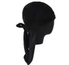 Unisex 12 kleuren fluwelen tulband hoed piraat caps pruiken durag biker hoofddeksels hoofdband piraat hoed haaraccessoires