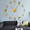 DIY Toolkit Kapper Winkel Giant Wandklok met spiegel Effect Kapper Decoratieve Frameloze Muurhorloge Kapper Kapper Wall Art 211110