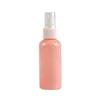 Różowy Plastikowy Pet Butelka Biała Pompa Sprayowa Z Pokrywą Pusta Refillable Kosmetyczna Pojemnik na opakowania 10ml 20ml 30ml 60ml 100ml