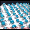 كامل 50pcs Mix Styles Colorful Turquoise Stone Rings for Women Ladies Fashion Jewelry Ring العلامة التجارية الجديدة SDED8 YFOLV6653748