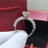 Naturalny Moissanite Stone Diamond Gemstone Solid Sterling Dla Kobiet Silver 925 Biżuteria Bizuteria Ring Girls Box