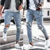 Mens Designer Jeans Ripped Biker Slim Fit Motorcycle Bikers Denim For Men s Fashion Mans Black Pants Hip-Hop Jean