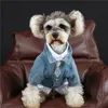 Élégant marque Denim chemise pour animaux de compagnie printemps automne chien veste fleur imprimé chiot chat chiens vêtements poméranien Corgi Bichon