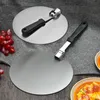 Pizza Shovel Spatula Punho Plástico Dobrável Redondo Aço Inoxidável Pastelaria Paddle Paddle Cozinha Cozimento Bolo Ferramentas Acessórios