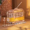 Kinds DIY 3D Transport Tr￤modell Byggnadssatser Vintage Car TramCar Carriage Toy Gift till barn vuxen