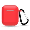 Earphone Cases For Airpods 1 2 Silicone Case Ultra Thin Protector Cover Soft Case Sleeve Pouch With Anti-lost Buckle Air pods OPP bag