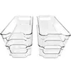 Stackbara plastförvaring Bins Kylskåp Organizer Clear Pantry Friend Organisation Handtag för kök Frys Rack Cabinet Tools 210315