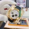 Lüks Erkekler Gold kronometre üst marka kronografı Wirstwatches Kauçuk kayış spor kuvars adam tasarımcısı Babanın Sevgililer Günü İzle Mevcut Hediyeler