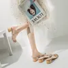 2020 Kadın Sandalet Rahat Tasarımcı Yüksek Topuklu Ayakkabı Toka Ofis Terlik Kadın Için Açık Yaz Sandalet