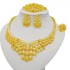 Naszyjnik Zestaw 2022 Dubai Gold Color for Women Big African Italian Bridal Jewellery Wedding Akcesoria 2807