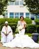 2021 زائد حجم العربي aso ebi الفاخرة حورية البحر الدانتيل فستان الزفاف مطرز بلورات طويلة الأكمام مطرزة سباركلي فساتين الزفاف العباءات ZJ202