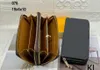 M41894 M41895 M41896 Zippy pl￥nbok Mono Leather Canvas Long Double Zipper Wallets Card Holder Purse Women Dragkopplingar Bag Nidaye277R