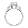 LESF Diamant 925 Bague en Argent Sterling 2 Ct Bandes de Mariage Rondes Femmes Fiançailles Mignon Cadeau Romantique