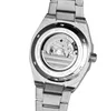 Forsing Fashion Silver Mens Horloges Topmerk Luxe Automatische Mechanische Roestvrijstalen Mode Business Skeleton Horloge 210804