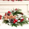 装飾的な花の花輪の花輪の北欧のクリスマスペンダントガーランド造花の結婚式の美術の花輪リビングルームの壁のドアぶら下がっている装飾品r