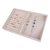 Storage Boxes Bins Velvet Suede Pendant Necklace Bracelet Tray Case Jewelry Display Holder Ear Studs Earrings Organizer Ring Sho9818258