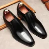 Marka Yeni Lüks Erkekler Sivri Burun Loafer Siyah Kahverengi Hakiki Deri Yüksek Kalite Elbise Ayakkabı Üzerinde Kayma Erkek Casual Oxford Ayakkabı
