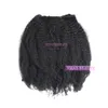 VMAE brasiliansk jungfruhår afro lockigt kinky rak 3A 3B 3C 4A 4B 4C Clip Ins Natural Black Human Hair Clip in Extensions