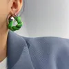 Hoop Huggie HUANZHI 2021 Bunte Metall Leder Ohrringe Geometrische Dreieck Einfache Für Frauen Mädchen Party Jewelry210Q
