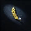 Stift, broscher smycken långa vete öron stor pärla för kvinnor guld färg cz crystal marquise zircon stift fest gåvor släpp leverans 2021 j5vyv