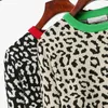 Koreanischer Pullover Herbst Winter Strickpullover Frauen übergroße Pullover weiblich Leopard Jacquard Mode Wollmischungen Pullover 210218