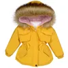 Menina jaqueta de bebê jaqueta mais pele quente criança meninas capuz casaco com capuz outwear inverno crianças engrossaram veludo 211222