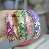 Cloisonne Enamel Pierced Carved Star Bangle Jewelry Women Hard Bracelet Chinese Copper Alloy Jewellery Accessories Gift