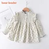 Bear Leader Girls Kid Floral Blouses 100% Katoen Peuter Baby Bloemen Kleding Ruffles Sweet Shirts Kinderen Casual Kleding 1 5Y 210708