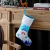 Cute Luminous Christmas Stockings Family Xmas Tree Decoration Fireplace Hanging Stocking Candy Gift Bag Santa Snowman Holiday Season Party Decor HY0132