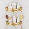 Corner Shelf Wall Mounted Bathroom Brushed Gold Aluminum Shower Shampoo Holder shelf 220527