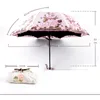 Ombrello floreale pieghevole Donne di pioggia Tre strumenti femminili personalizzati parasole unico 210626