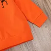 Baby flicka pojke kläder uppsättningar vårhöst barn outfits orange tryckt långärmad topp + skalle byxor kinesiska barn kostym barn kläder